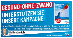 Leitfaden der AfD für die von der &quot;Impfpflicht&quot; in Heil- und Pflegeeinrichtungen ab 15. März 2022 betroffenen Beschäftigten