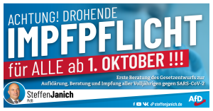 Erste Beratung des Entwurfs eines Gesetzes zur Aufklärung, Beratung und Impfung aller Volljährigen gegen SARS-CoV-2 (SARSCovImpfG)