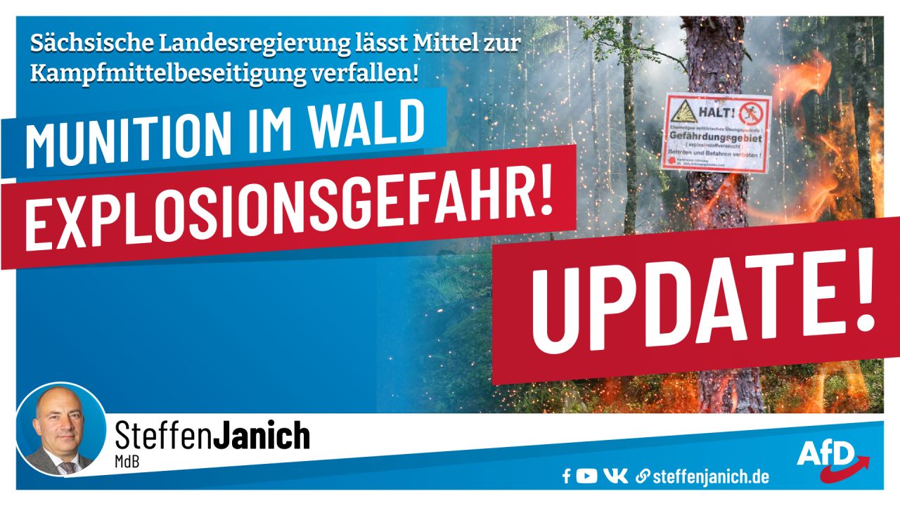 Sächsische Landesregierung lässt Mittel zur Kampfmittelbeseitigung verfallen!