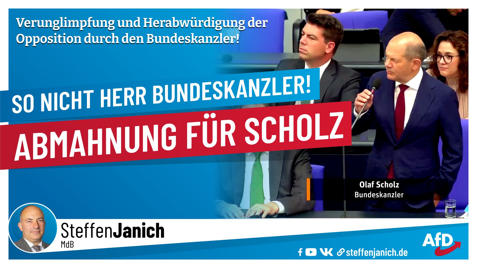 SO NICHT! ABMAHNUNG FÜR SCHOLZ