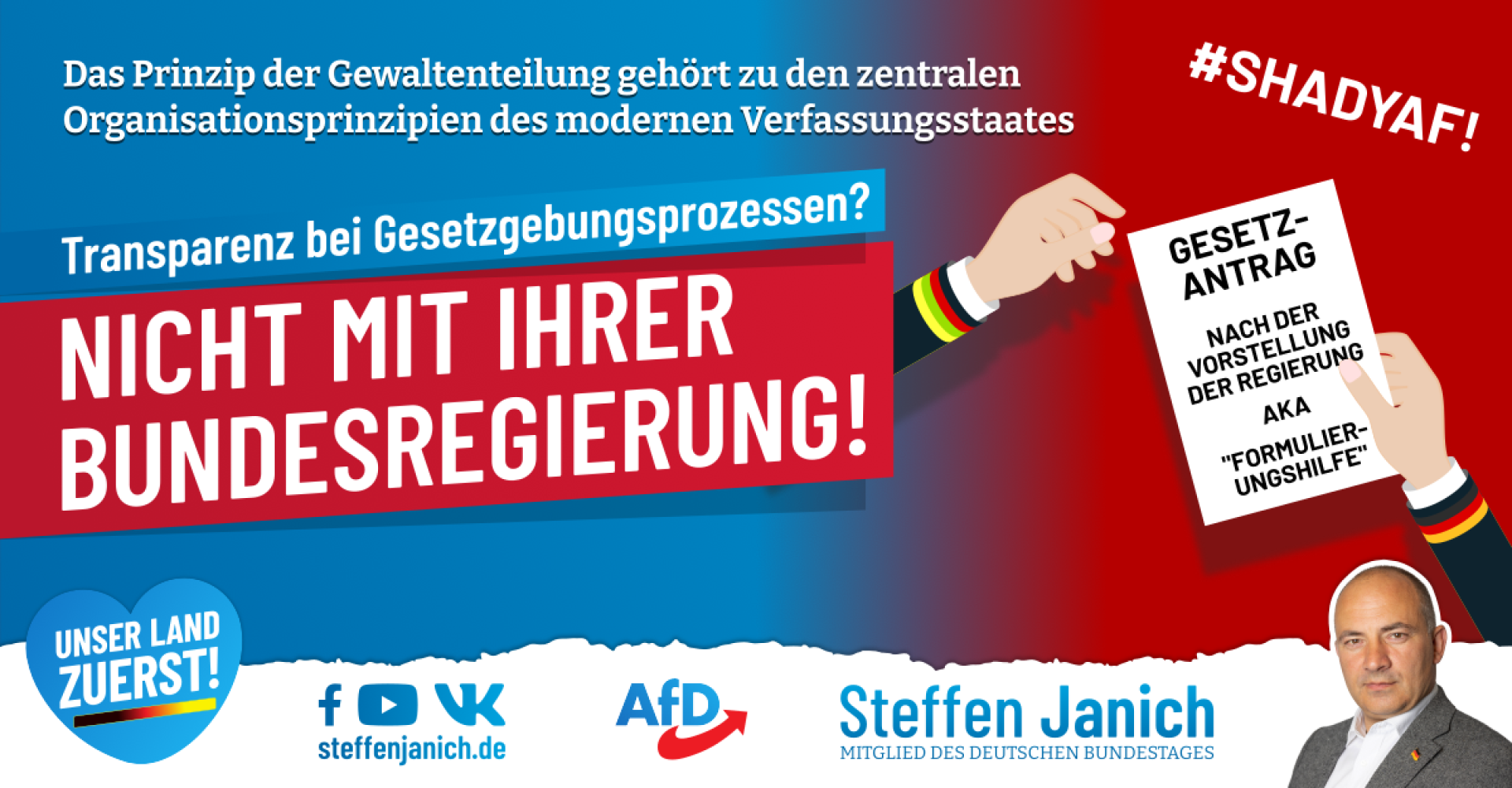 Transparenz bei Gesetzgebungsprozessen? Nicht mit Ihrer Bundesregierung!