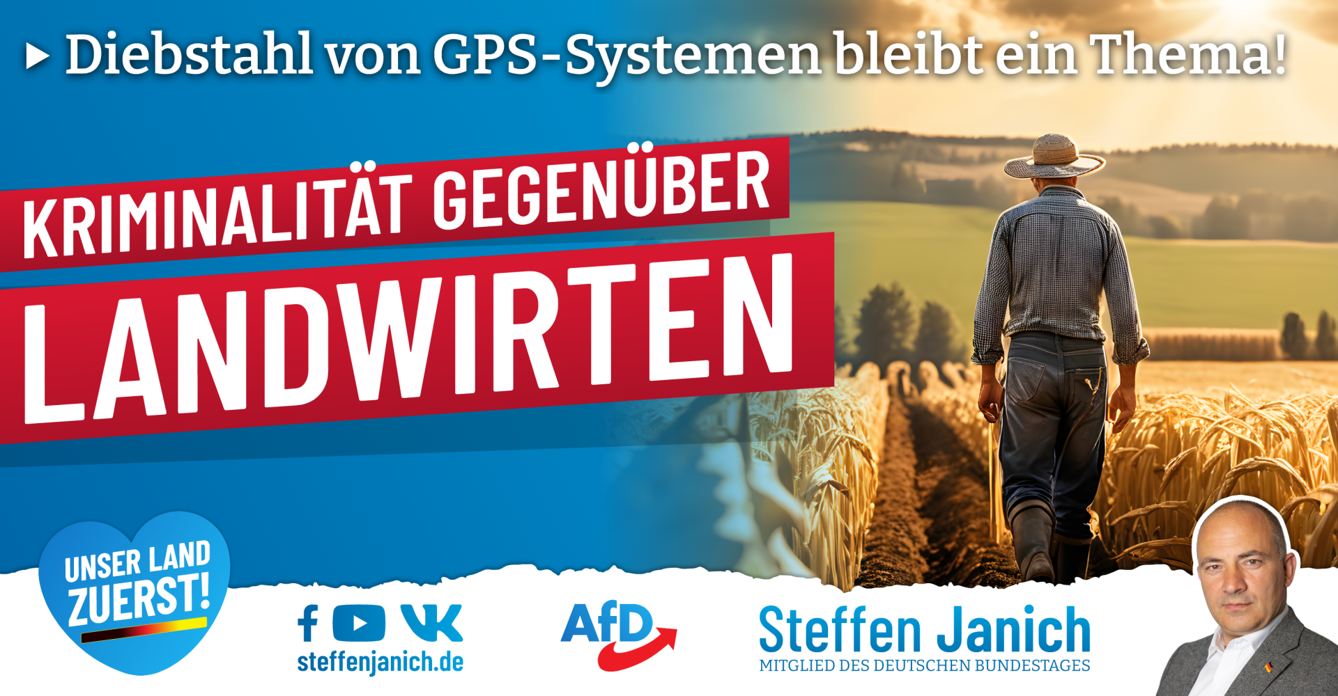 Kriminalität gegenüber Landwirten – Diebstahl von GPS-Systemen bleibt ein Thema