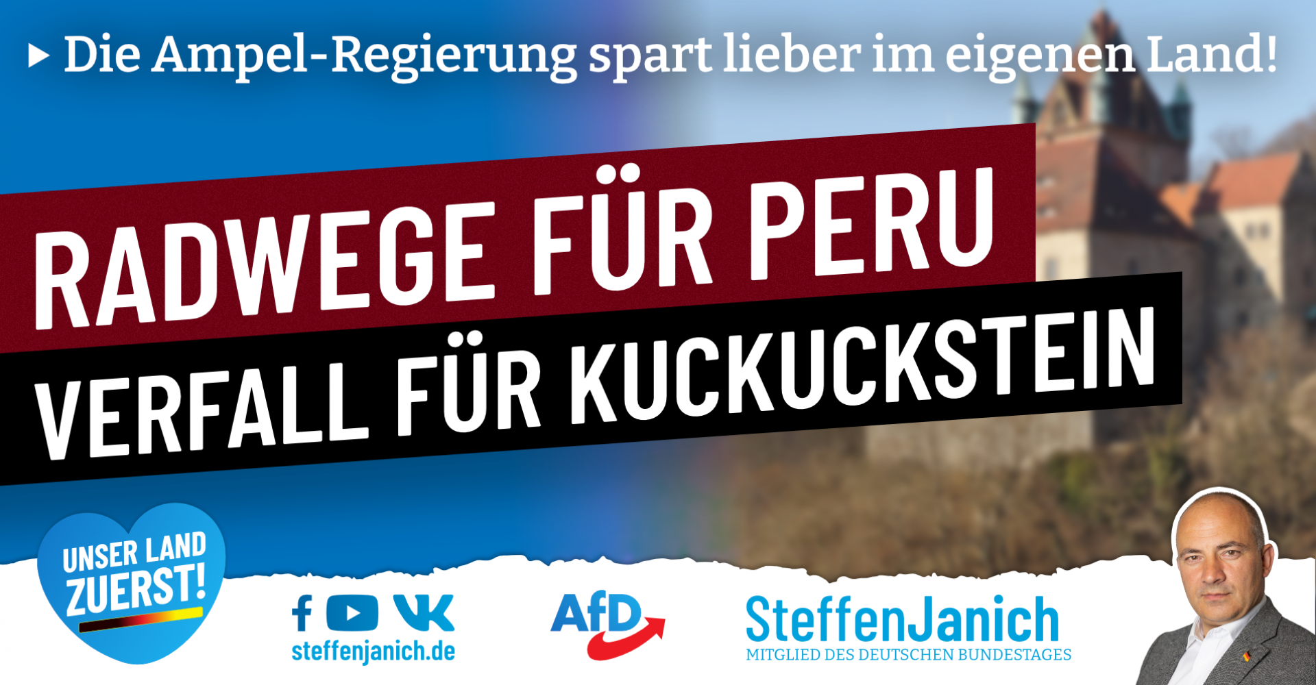 AMPEL-REGIERUNG: RADWEGE FÜR PERU, VERFALL FÜR SCHLOSS KUCKUCKSTEIN