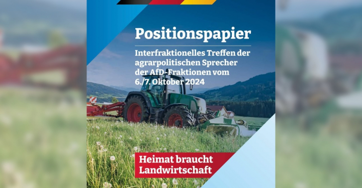 Auf unserem interfraktionellen Treffen der agrarpolitischen Sprecher der AfD haben wir ein Positionspapier für die Landwirtschaft erstellt