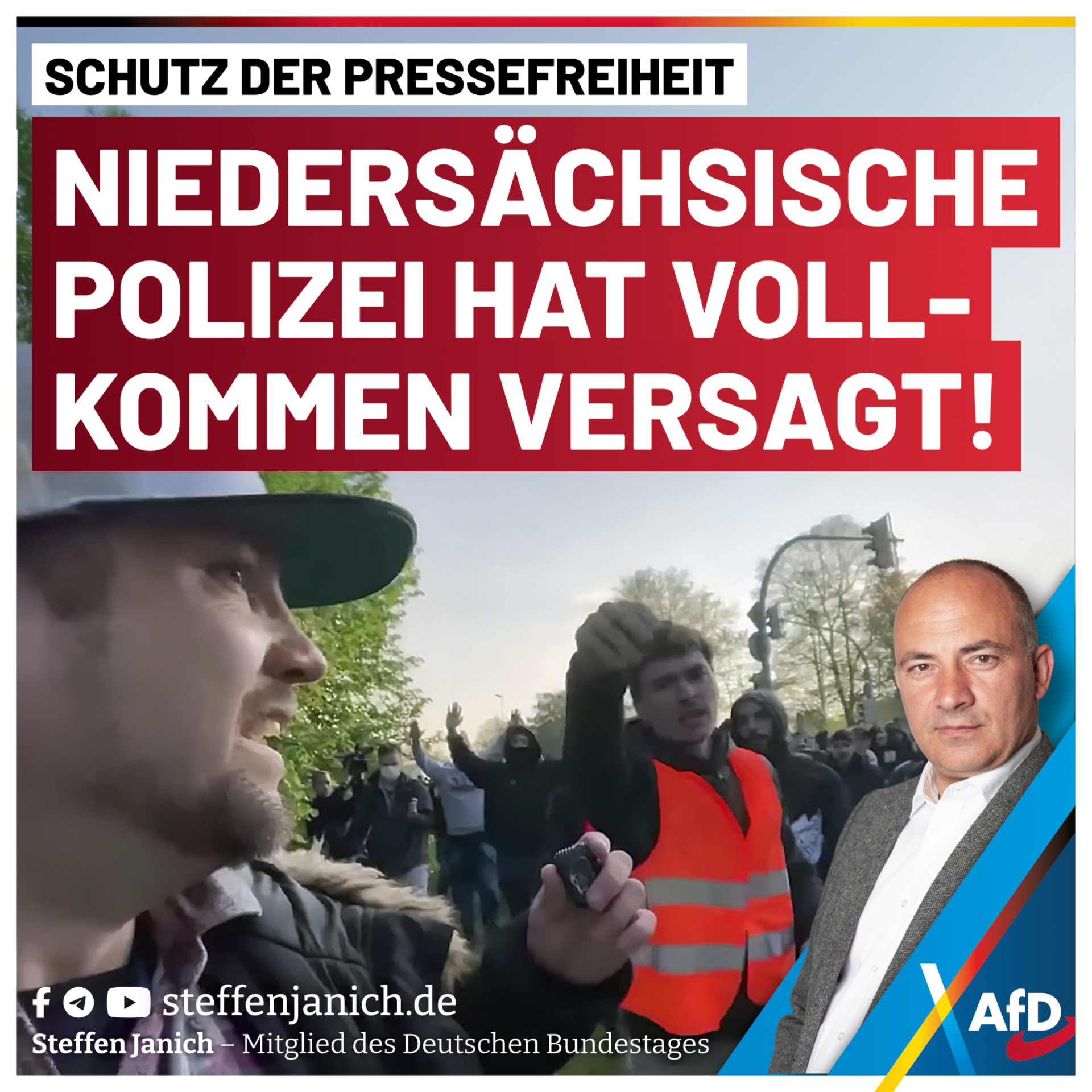 Schutz der Pressefreiheit - Niedersächsische Polizei hat vollkommen versagt